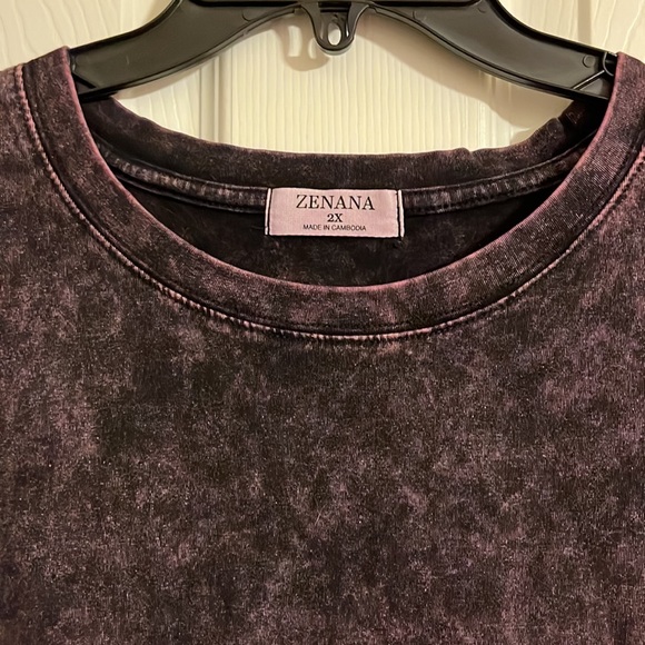 zenana outfitters 2X purple stonewash shirt - Picture 2 of 6